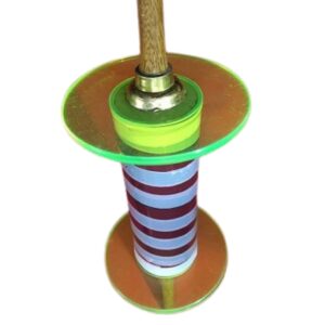 WR : Transparent 6 reel Acrylic empty spool with beautiful wooden handle efficient to load 6000 meter 6 cord thread