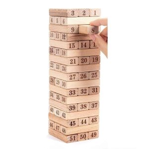 PDC 54 Pcs Blocks 4 Dices Wooden Tumbling Stacking Building
