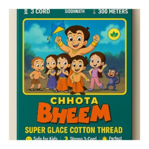 KIDS SPECIAL KIDS FRIENDLY PLAIN COTTON KITE FLYING THREAD -300 MTR REEL PACK OF 10 REELS
