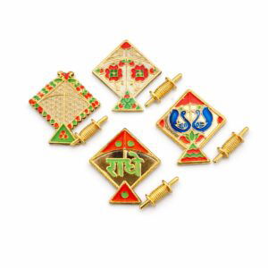 Beautiful Minakari work Firki patang Set God Toys For krishna and bihariji pack of 4