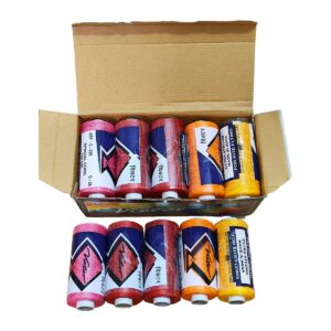 10 Pcs Color Full Victor Special Fine Kite Flying Strong Thread 100 GM Cone