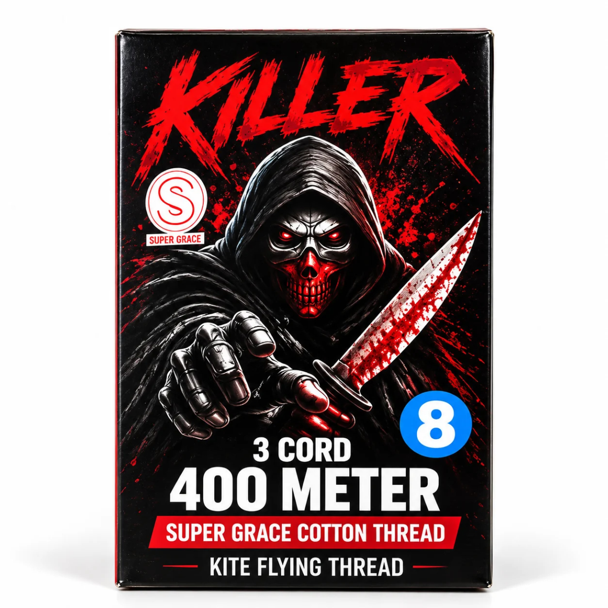 KIDS SPECIAL KIDS FRIENDLY PLAIN COTTON KITE FLYING THREAD - 400 MTR REEL PACK OF 10 REELS - Image 6