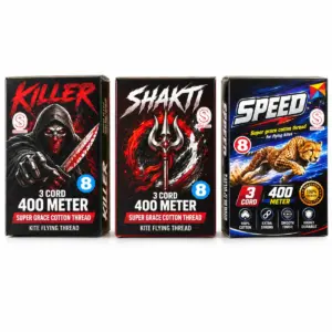 KIDS SPECIAL KIDS FRIENDLY PLAIN COTTON KITE FLYING THREAD - 400 MTR REEL PACK OF 10 REELS
